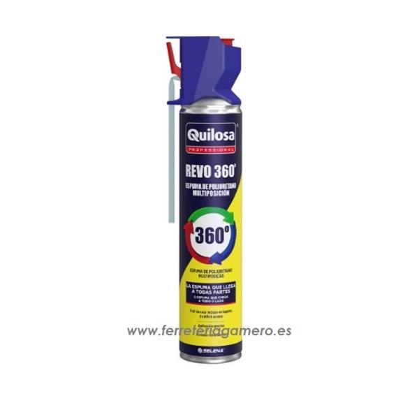 ESPUMA POLIURETANO C/CANULA MULTIPOSICION QUILOSA REVO-360 780ML