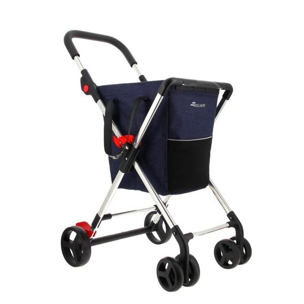 CARRO COMPRA 4R+2R CESTA PLEGABLE ROLSER BASKET DENIM M4B BAS100 C/FRENO
